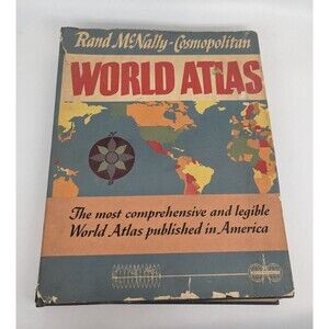 World Atlas Rand McNally Readers 1960 Hardcover